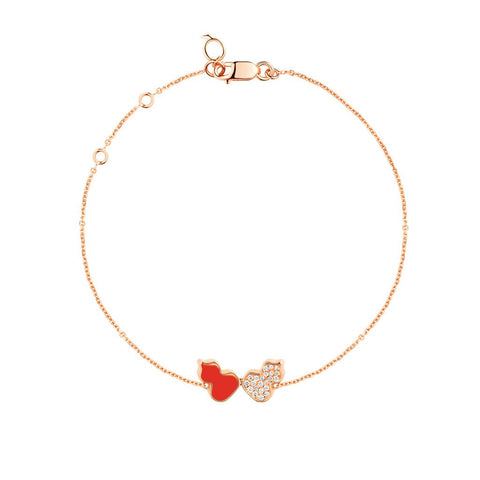 Qeelin Wulu bracelet in 18K rose gold with diamonds and HyCeram®