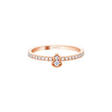 Qeelin Wulu mini solitaire ring in 18K rose gold set with diamonds