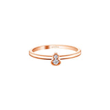Qeelin Wulu mini solitaire ring in 18K rose gold set with diamonds