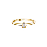 Qeelin Wulu mini solitaire ring in 18K yellow gold set with diamonds