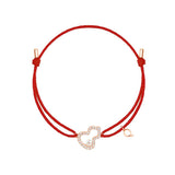 Qeelin Wulu Petite Akoya Pearl Red Cord Bracelet
