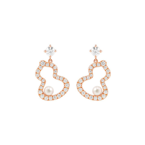 Qeelin Wulu Petite Akoya Pearls and Diamonds Earrings