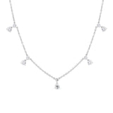 Roberto Coin 18K White Gold Diamonds by the Inch Dangling 7 Station Necklace