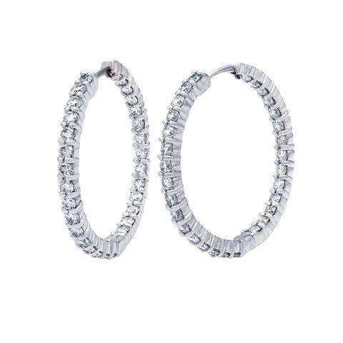 Roberto Coin Diamond Hoop Earrings