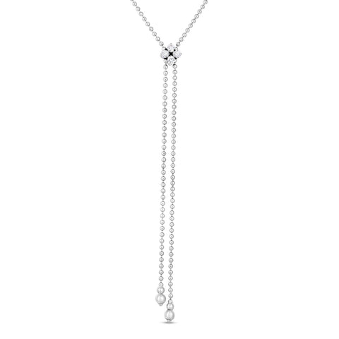 Roberto Coin Love in Verona Diamond Flower Lariat Necklace