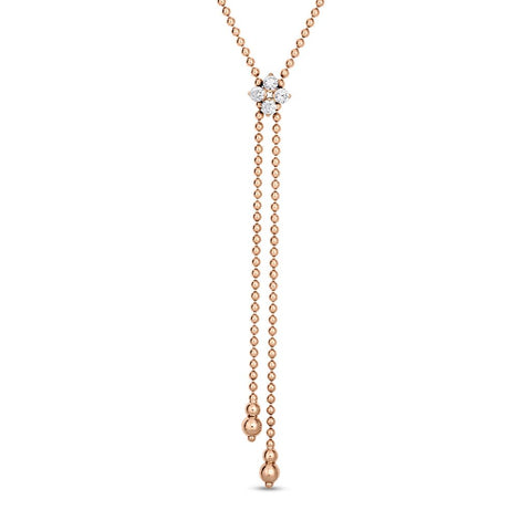 Roberto Coin Love in Verona Diamond Flower Lariat Necklace