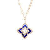Roberto Coin Venetian Princess Diamond & Lapis Flower Necklace