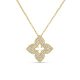 Roberto Coin Venetian Princess Pave Flower Necklace