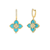Roberto Coin Venetian Princess Turquoise and Diamond Drop Earrings