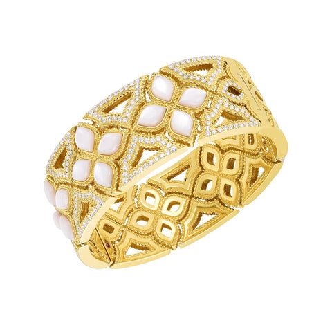 Roberto Coin Venetian Princess Wide Mother-of-Pearl and Diamond Bangle