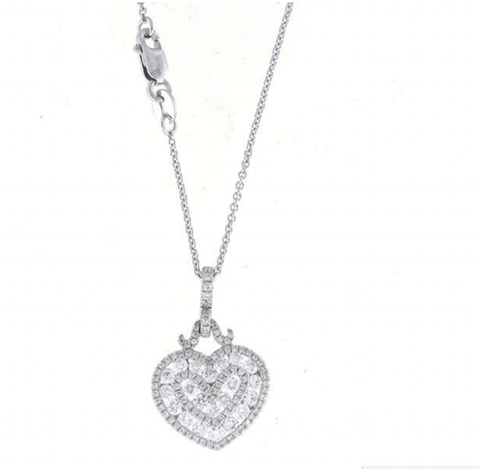 Roberto Coin White Gold Diamond Heart Pendant Necklace