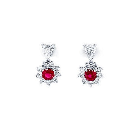Ruby Diamond Earrings