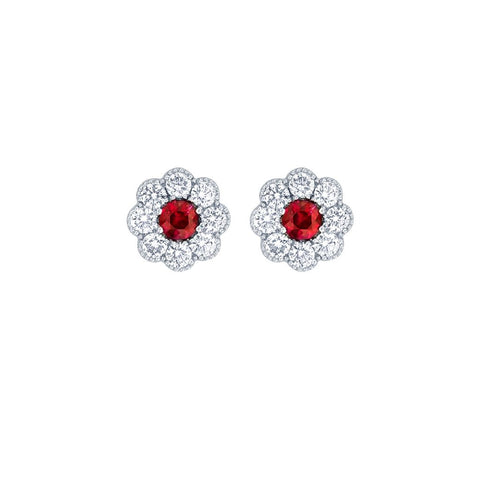 Ruby Diamond Earrings