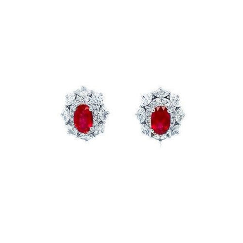 Ruby Diamond Earrings
