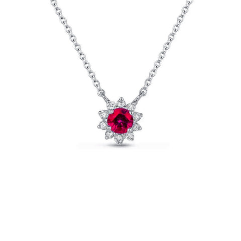 Ruby Diamond Pendant and Chain