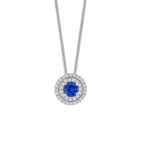 Sapphire Diamond Pendant and Chain