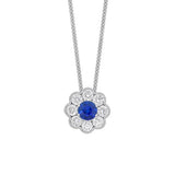 Sapphire Diamond Pendant and Chain