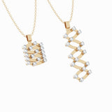 Serafino Consoli Pendant Serafino 1492 Full 2 Points Rose And White Gold White Diamonds