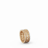 Serafino Consoli Ring Bracelet 1492 Full 2 Points Rose Gold White Diamonds