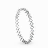 Serafino Consoli Ring Bracelet 5 Rows Middle 2 Points White Gold White Diamonds