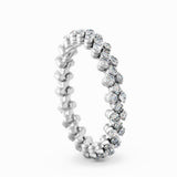 Serafino Consoli Ring Multi Size 3 Rows Full 2 Points White Gold White Diamonds