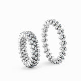 Serafino Consoli Ring Multi Size 3 Rows Full 2 Points White Gold White Diamonds