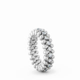 Serafino Consoli Ring Multi Size 3 Rows Middle 2 Points White Gold White Diamonds