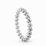 Serafino Consoli Ring Multi Size 3 Rows Middle 2 Points White Gold White Diamonds