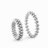Serafino Consoli Ring Multi Size 3 Rows Middle 2 Points White Gold White Diamonds