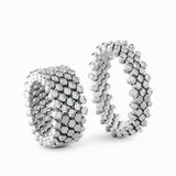 Serafino Consoli Ring Multi Size 5 Rows Half 2 Points White Gold White Diamonds