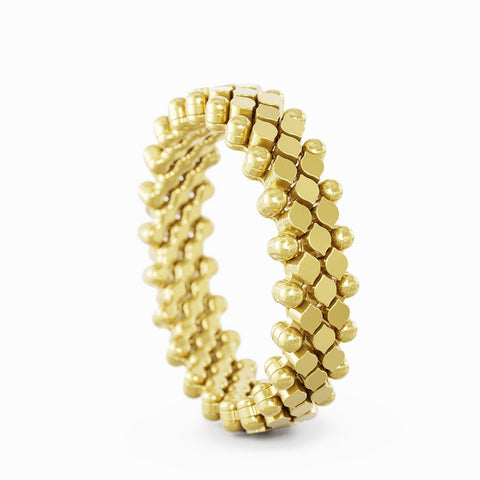 Serafino Consoli Ring Multi Size 5 Rows None 2 Points Yellow Gold