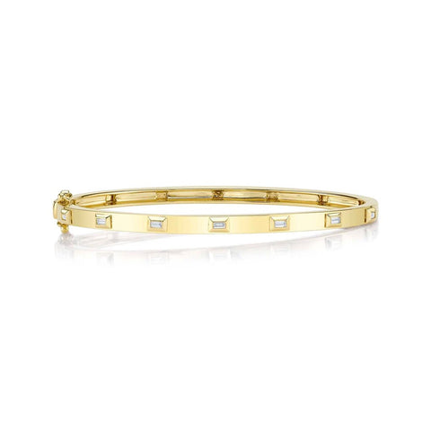 Shy Creation 0.16 Ct. Diamond Baguette Geo Cut Bangle
