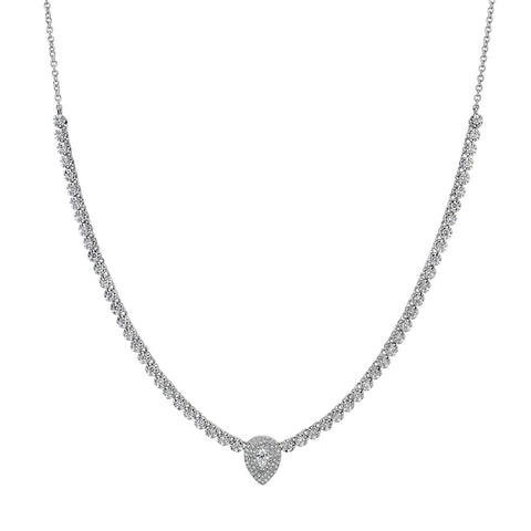 Shy Creation Adele 1.28 Ct. Diamond Pear Necklace