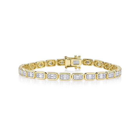 Shy Creation Aleera 1.53CT Diamond BAGUETTE Tennis Bracelet