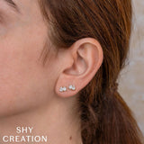 Shy Creation Colette 0.84CT Diamond Emerald Pear Stud Earring