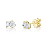 Shy Creation Colette 0.84CT Diamond Emerald Pear Stud Earring