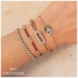 Shy Creation Color 1.25CT Diamond & 2.44CT Ruby Tennis Bracelet