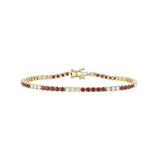 Shy Creation Color 1.25CT Diamond & 2.44CT Ruby Tennis Bracelet