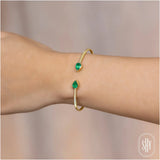 Shy Creation Corelli 1.21CT Emerald Pear Bezel Bangle