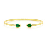 Shy Creation Corelli 1.21CT Emerald Pear Bezel Bangle