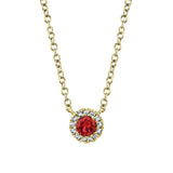 Shy Creation EDEN 0.04CT Diamond & 0.14CT Ruby Necklace