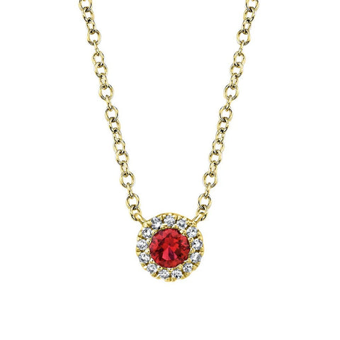 Shy Creation EDEN 0.04CT Diamond & 0.14CT Ruby Necklace