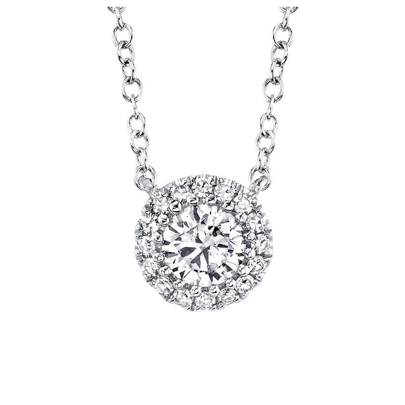 Shy Creation EDEN 0.20CT -CTR(Round) 0.05CT-Side Diamond Necklace