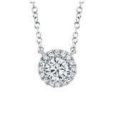 Shy Creation EDEN 0.20CT -CTR(Round) 0.05CT-Side Diamond Necklace