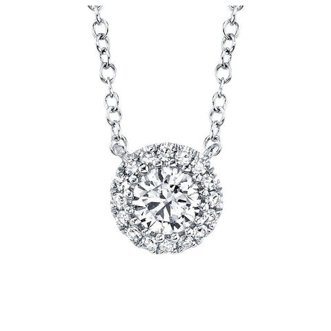Shy Creation EDEN 0.20CT -CTR(Round) 0.05CT-Side Diamond Necklace