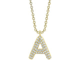 Shy Creation Initial 0.09CT Diamond Pave Necklace - Initial A