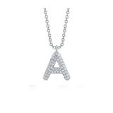 Shy Creation INITIAL 0.09CT Diamond Pave Necklace - INITIAL A