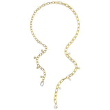Shy Creation Jackie 0.27CT Diamond & Cultured Pearl Bezel Paper Clip Link Necklace