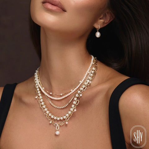 Shy Creation Jackie Cultured Pearl Tennis Necklace