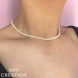 Shy Creation Jackie Cultured Pearl Tennis Necklace
